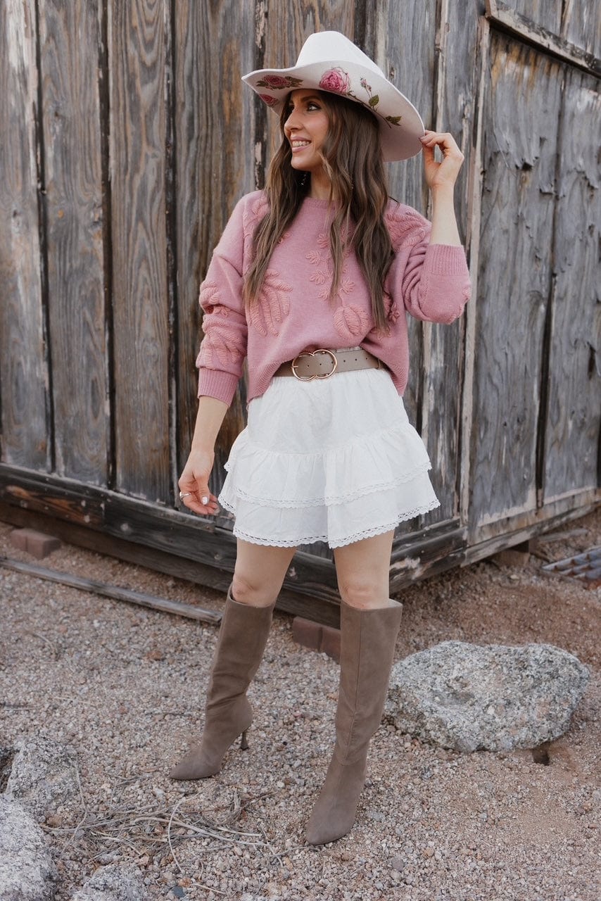 Tan Wildflower Cowboy Wool Hat - Image 4