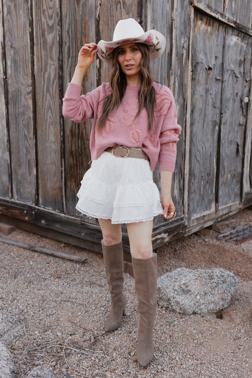 Tan Wildflower Cowboy Wool Hat - Image 12
