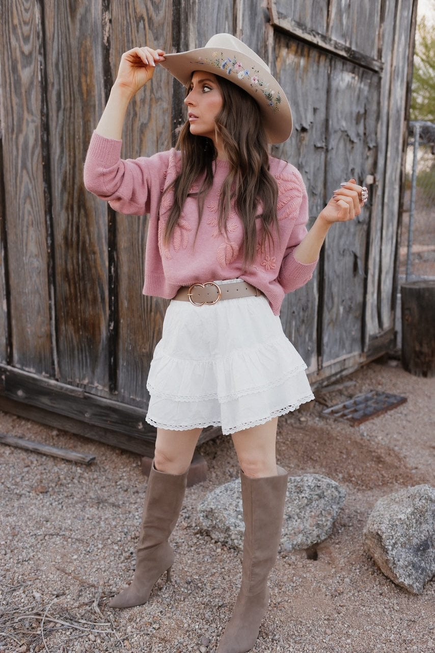 Tan Wildflower Cowboy Wool Hat - Image 7