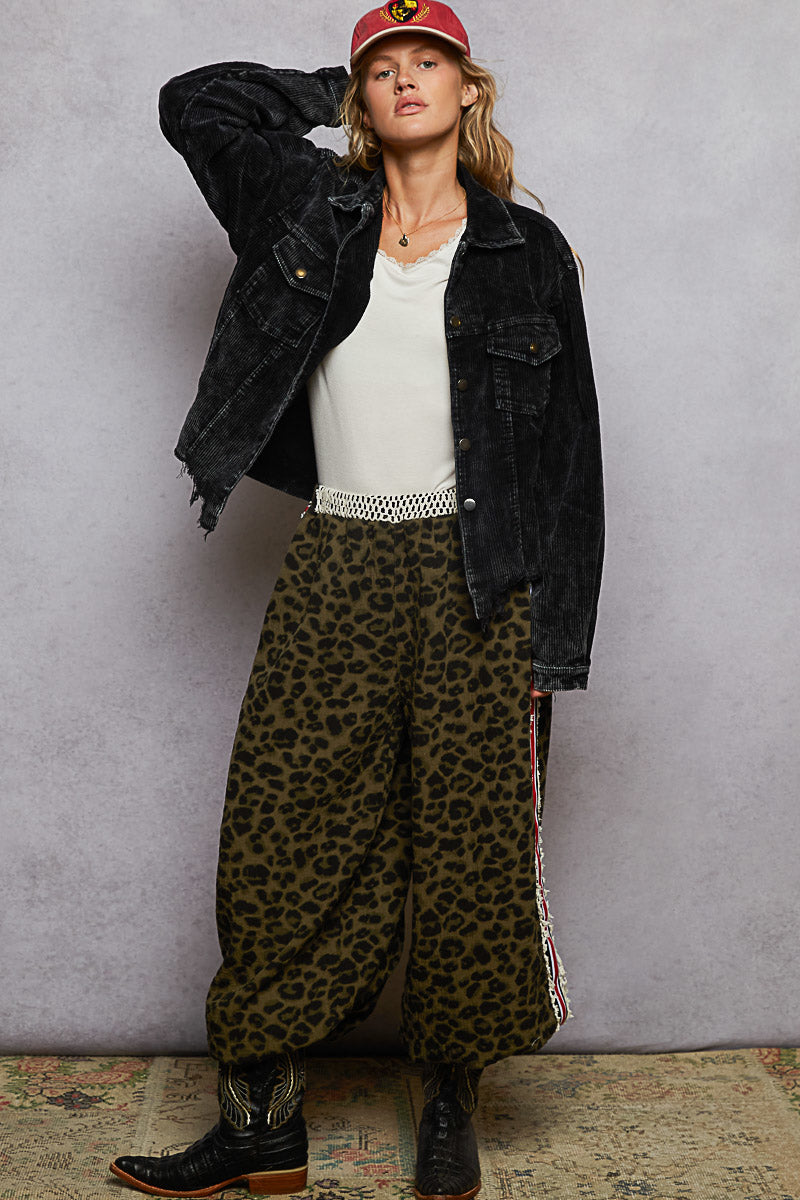 Black & Cream Corduroy Trucker Jacket - Image 6