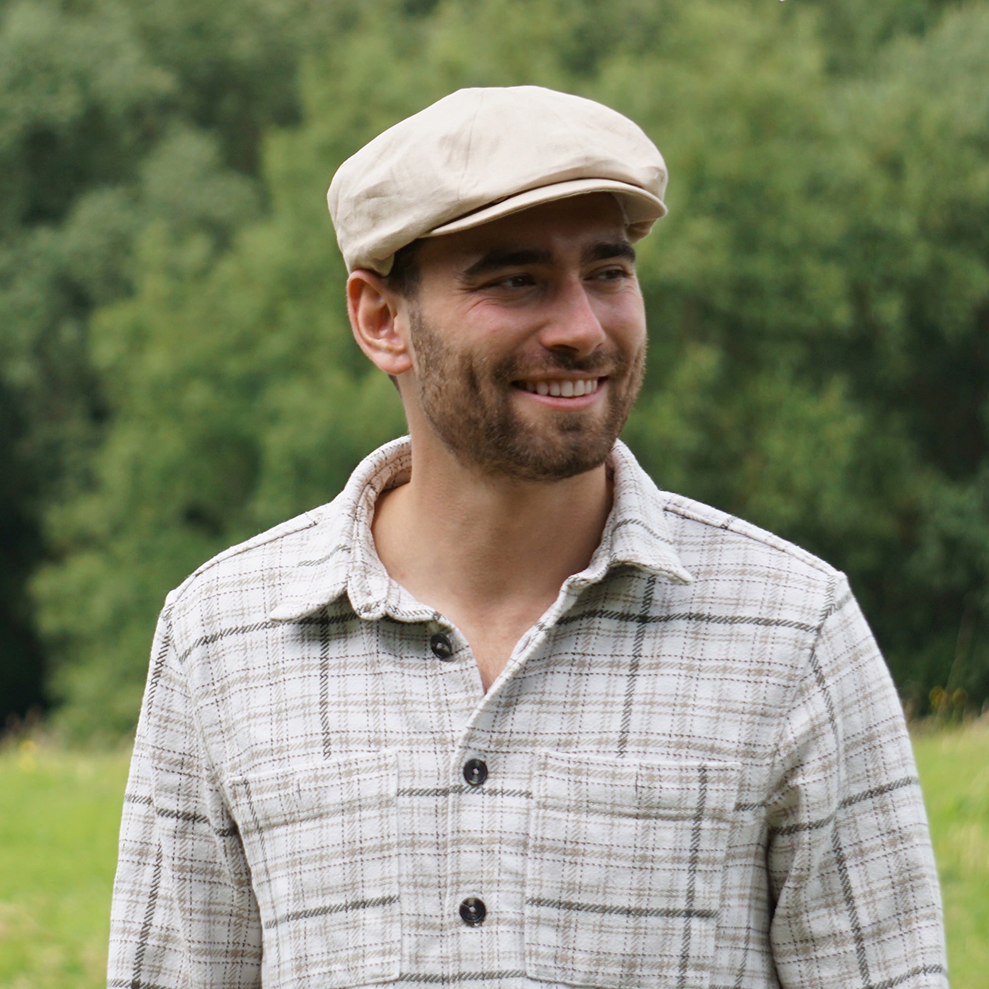 Natural Linen Newsboy Cap - Image 4
