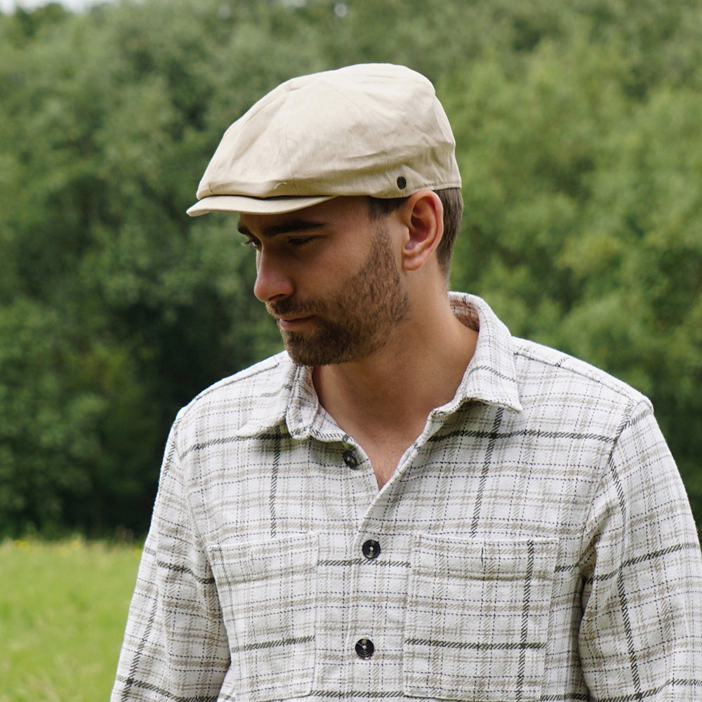 Natural Linen Newsboy Cap - Image 5