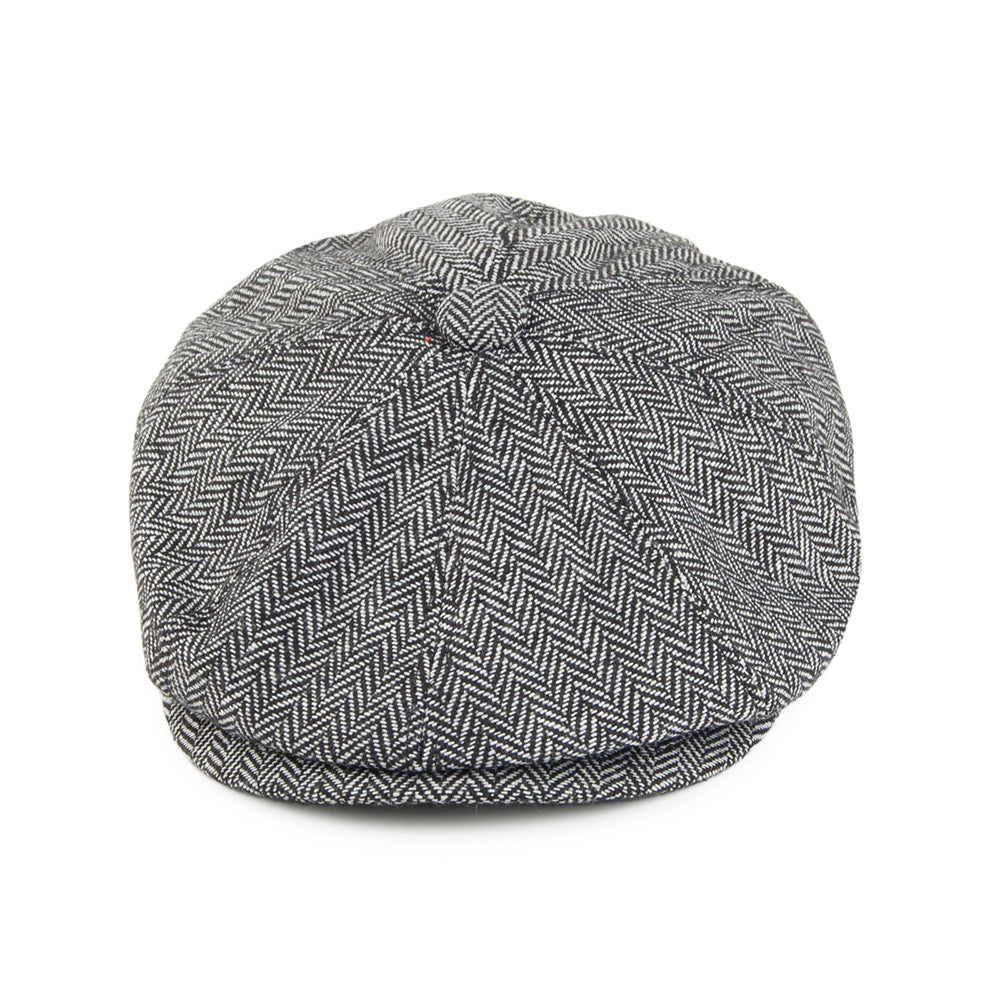 Grey Herringbone Newsboy Cap - Image 2