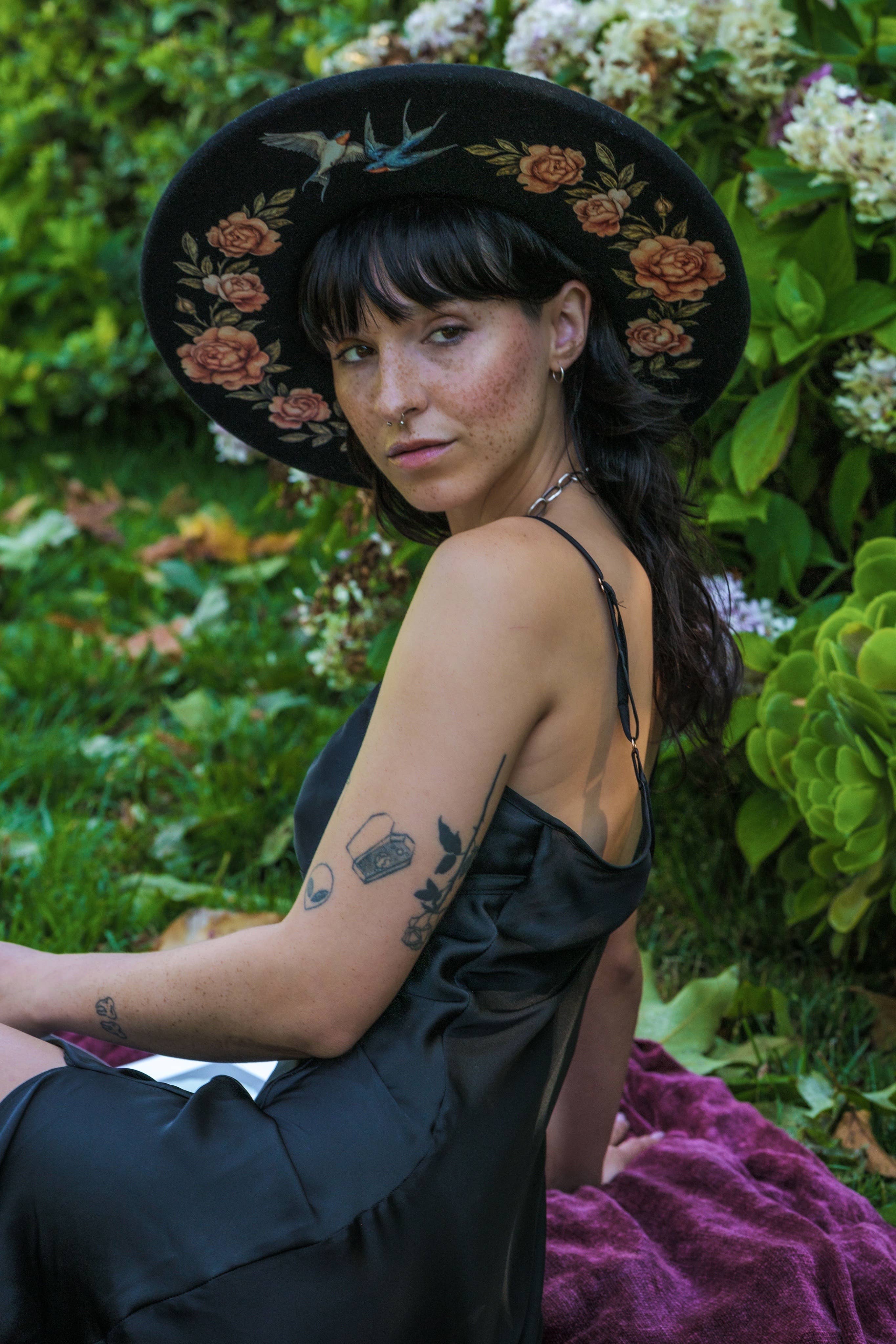 Botanical Artwork Western Wool Hat