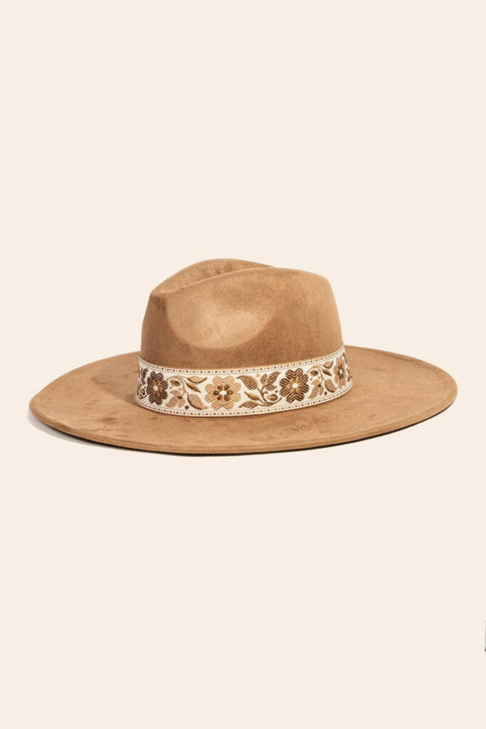 Floral Ribbon Bow Fedora Hat
