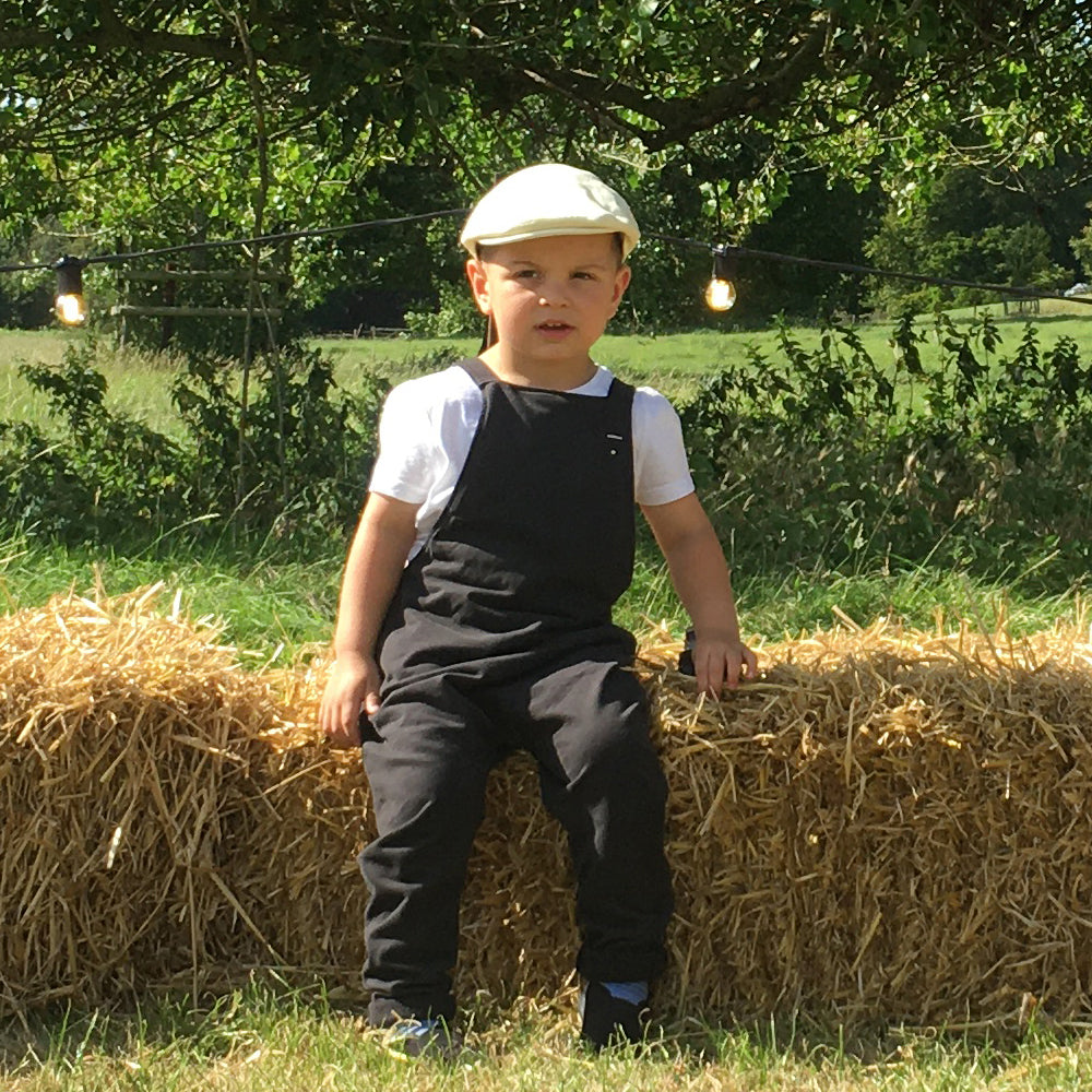 Beige Kids Cotton Flat Cap - Image 5
