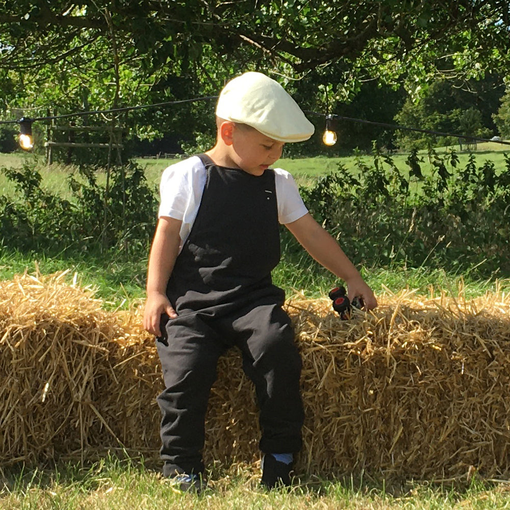 Beige Kids Cotton Flat Cap - Image 3