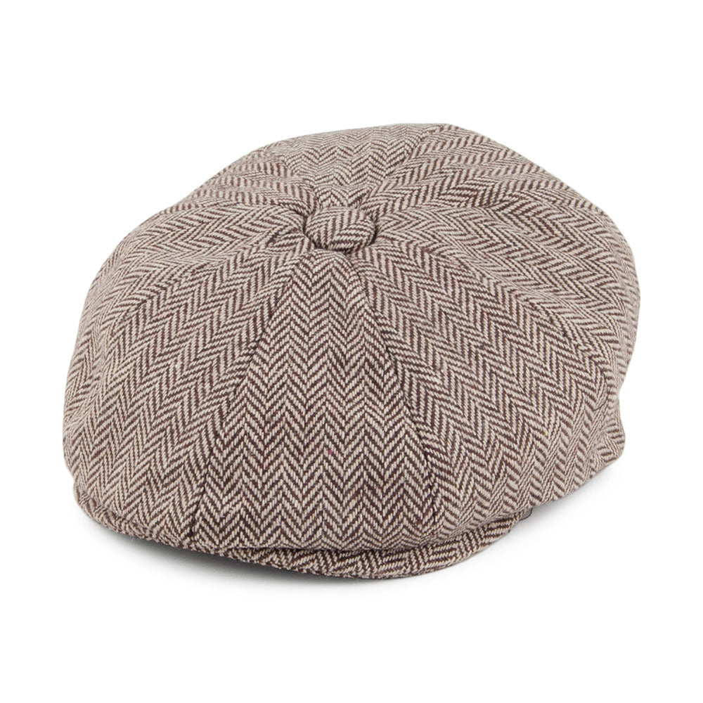 Brown Baby Herringbone Newsboy Cap