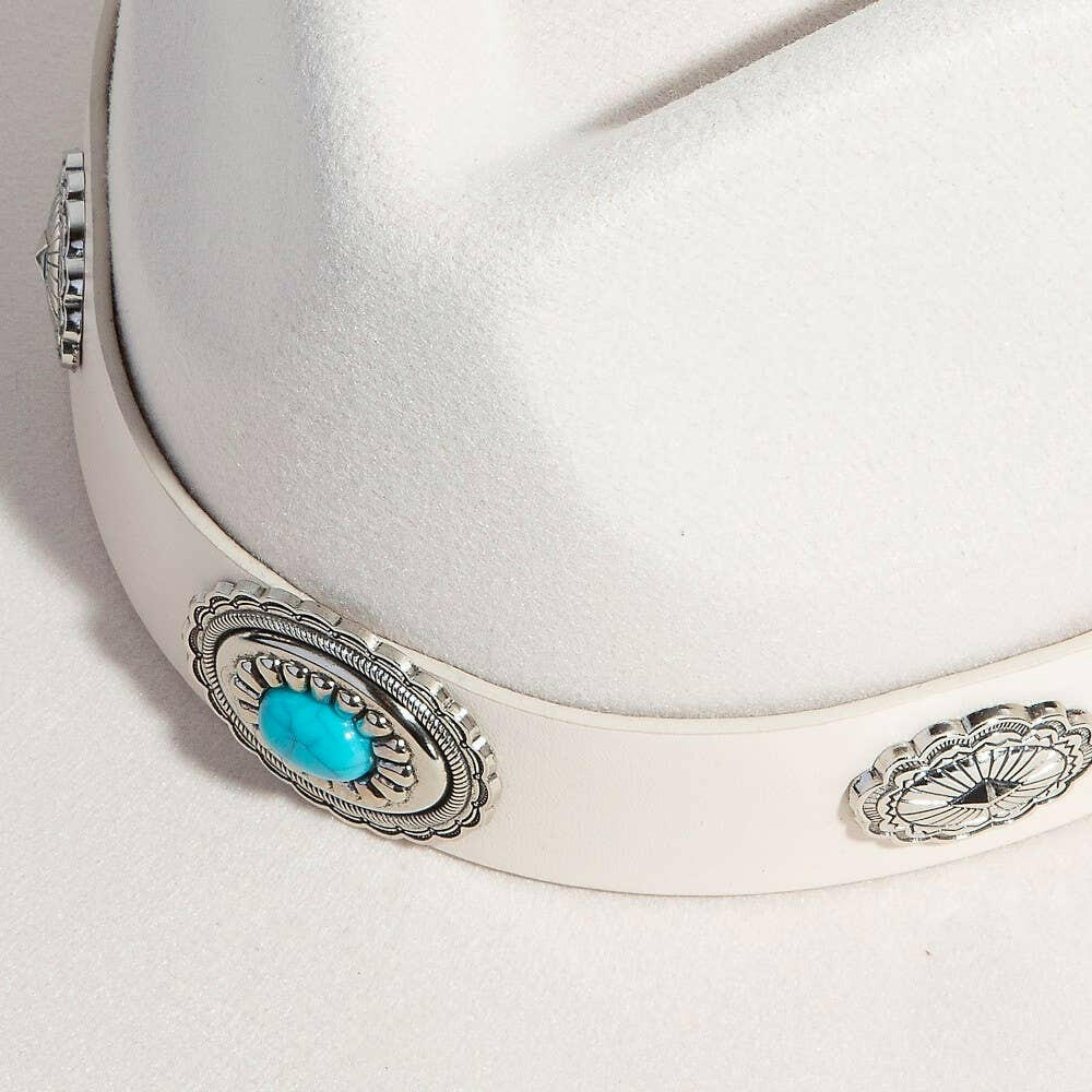 Boho Disc Strap Faux Suede Cowboy Hat - Image 7