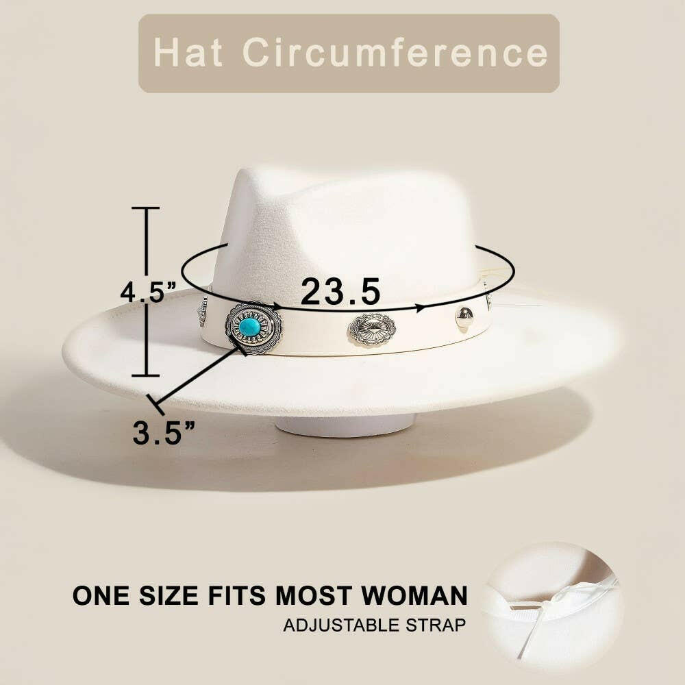Boho Disc Strap Faux Suede Cowboy Hat - Image 2