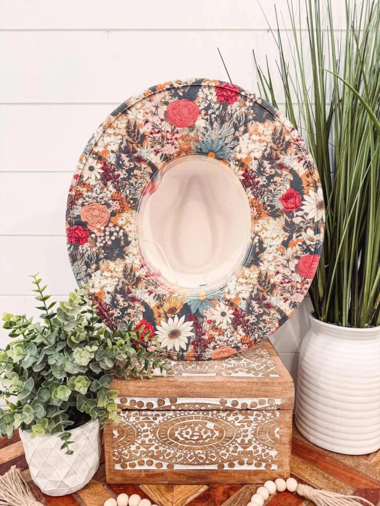 Printed Floral Boho Western Hat