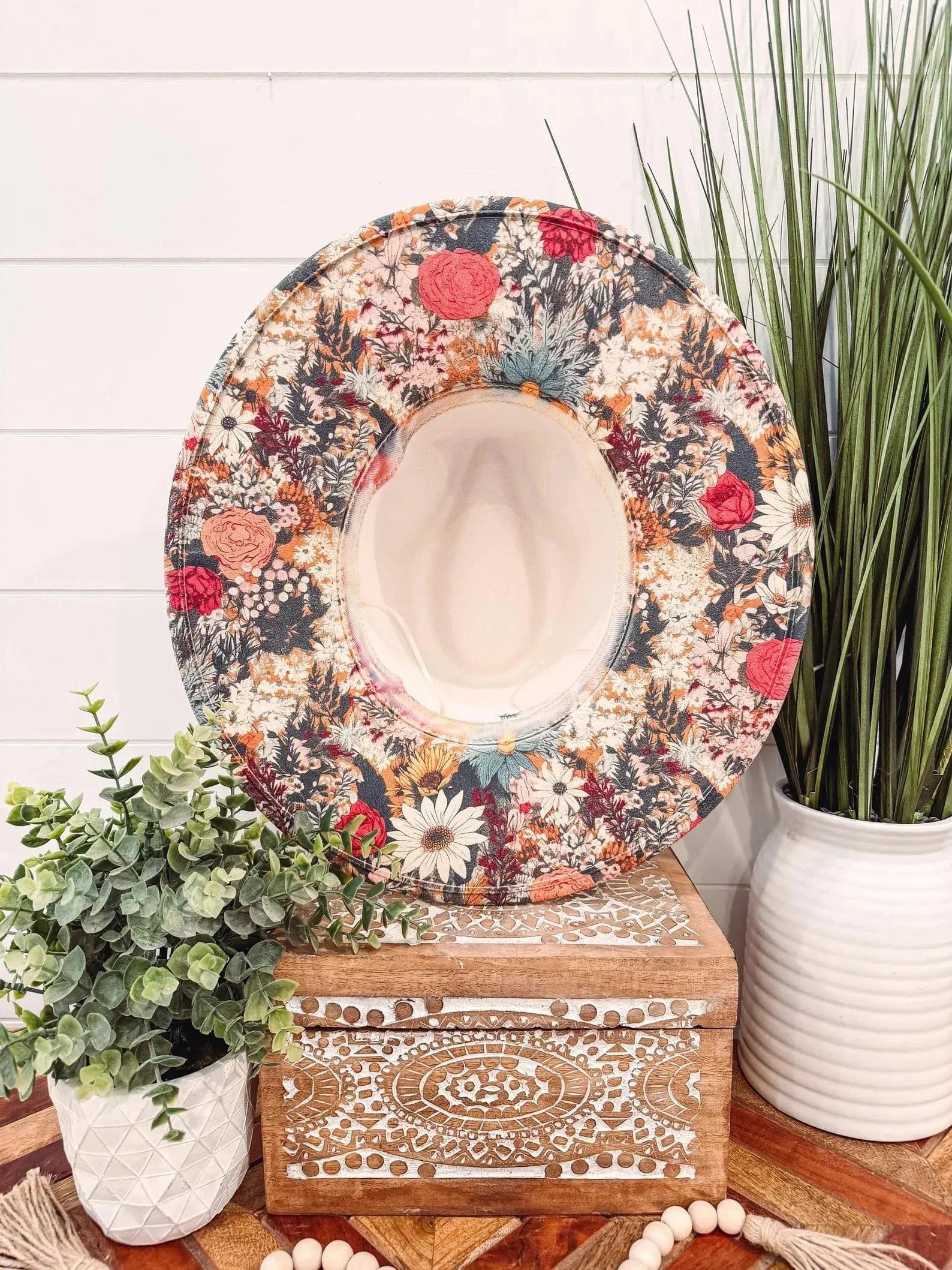 Printed Floral Boho Western Hat