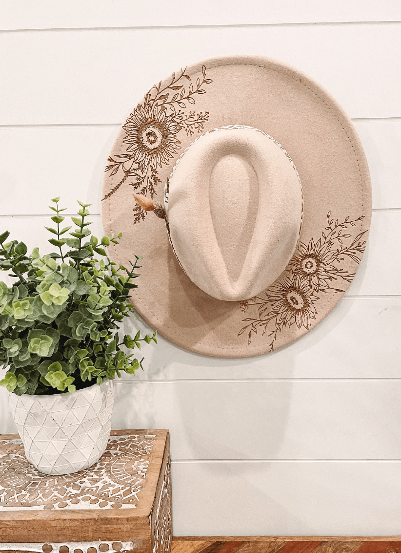 Boho Engraved Floral Western Hat - Image 2