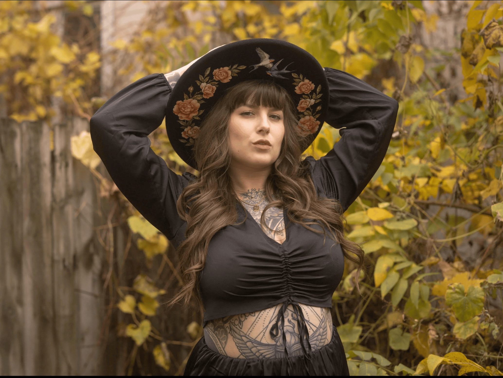 Botanical Artwork Western Wool Hat - Image 5