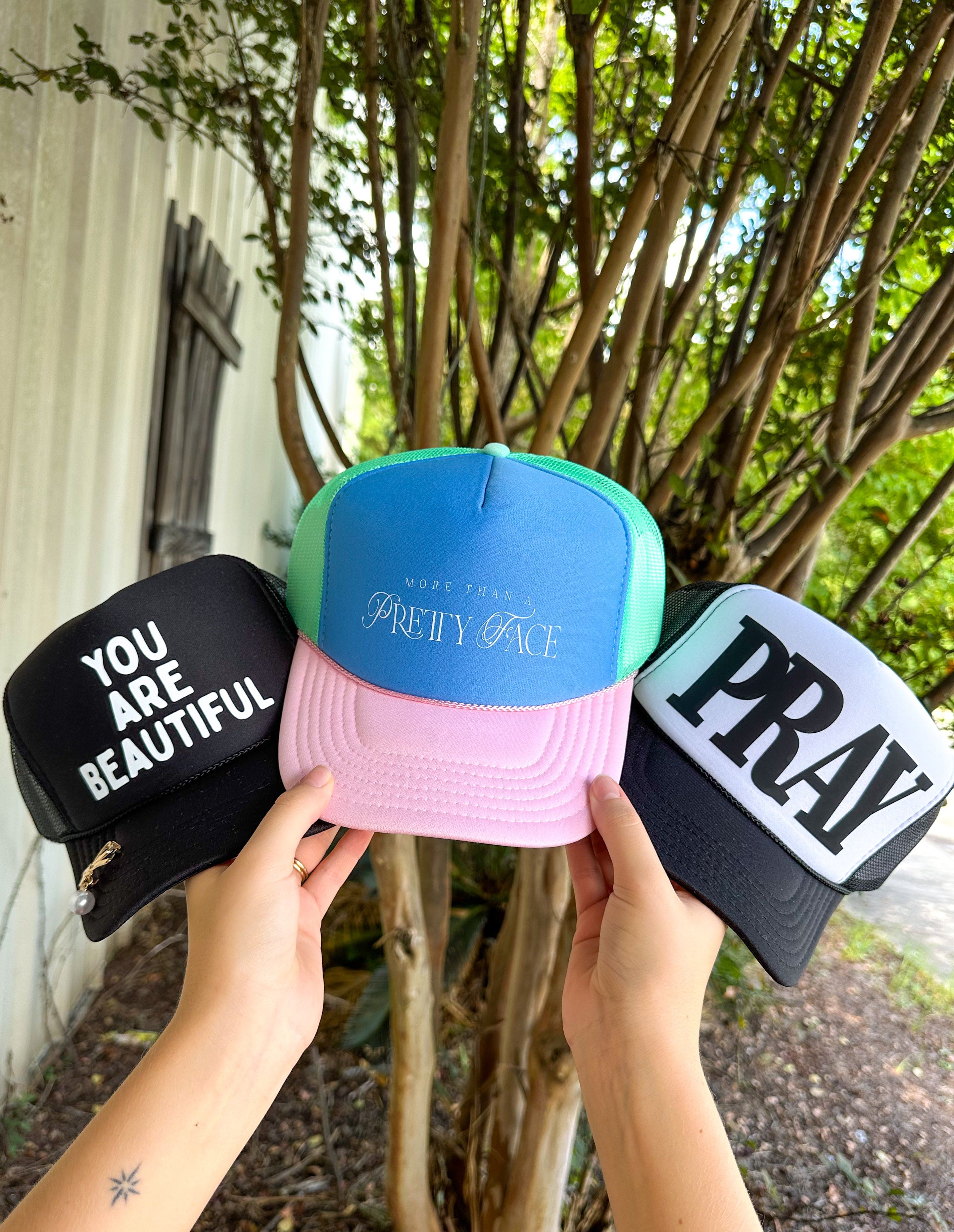 Black and White PRAY Foam Trucker Hat - Image 2
