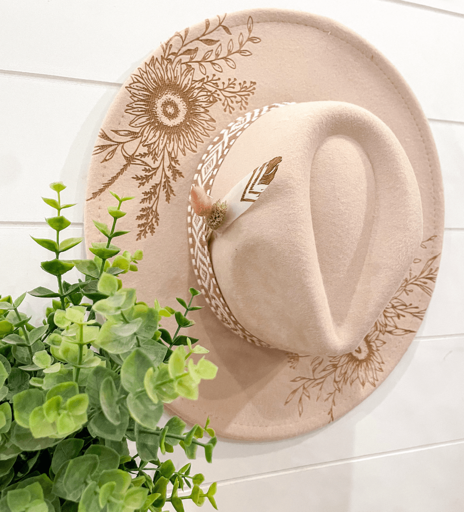 Boho Engraved Floral Western Hat - Image 3
