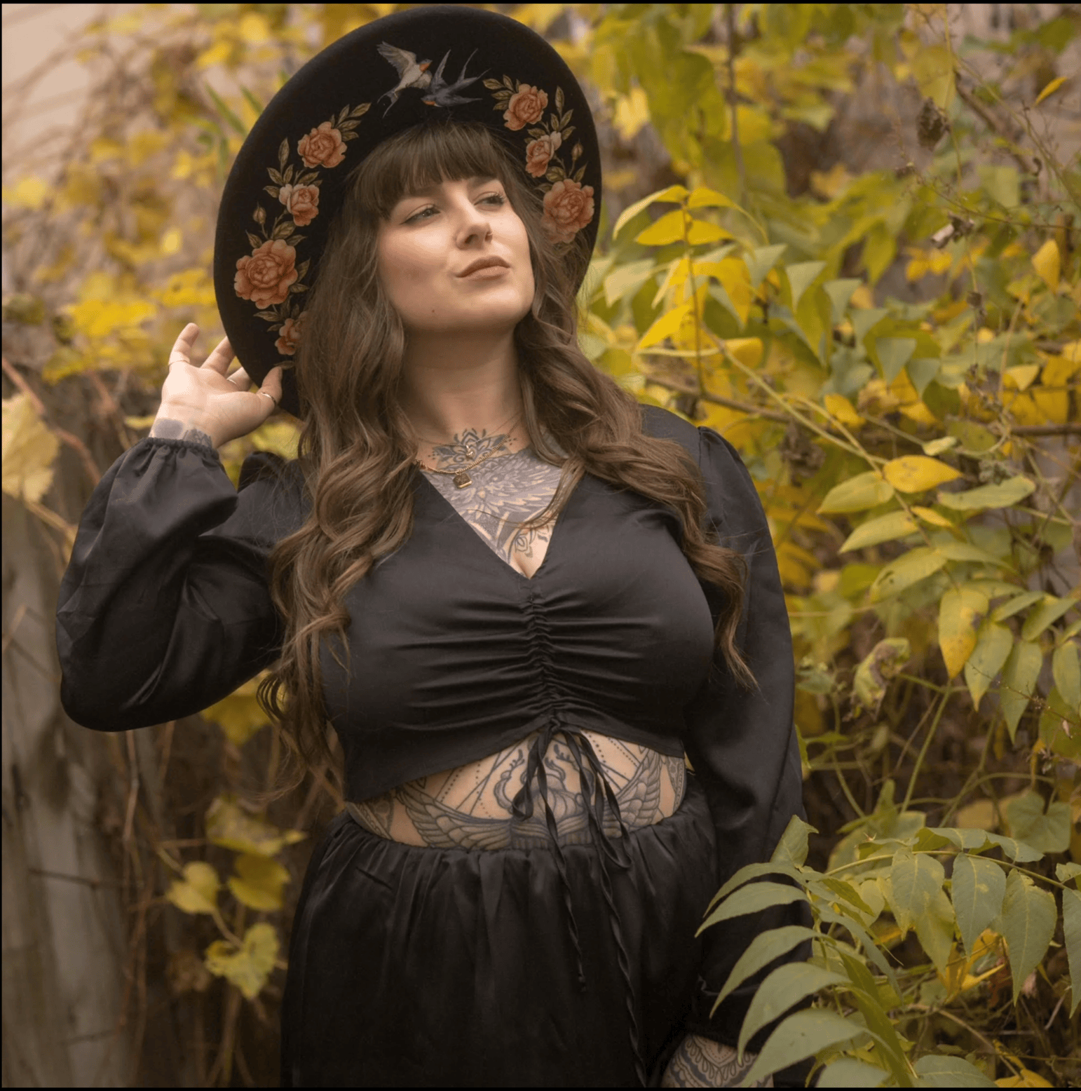 Botanical Artwork Western Wool Hat - Image 4