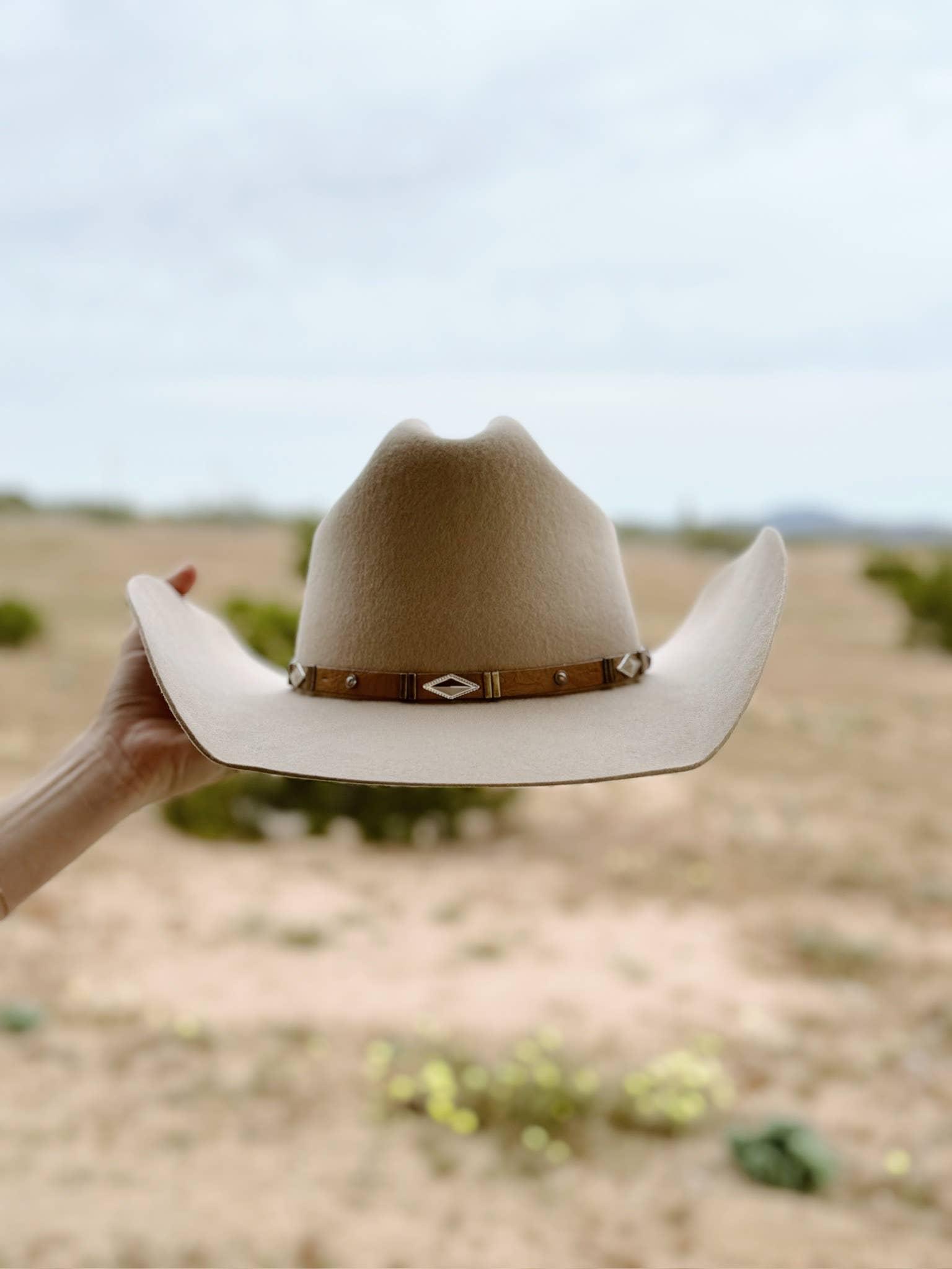Tan Wildflower Cowboy Wool Hat - Image 9