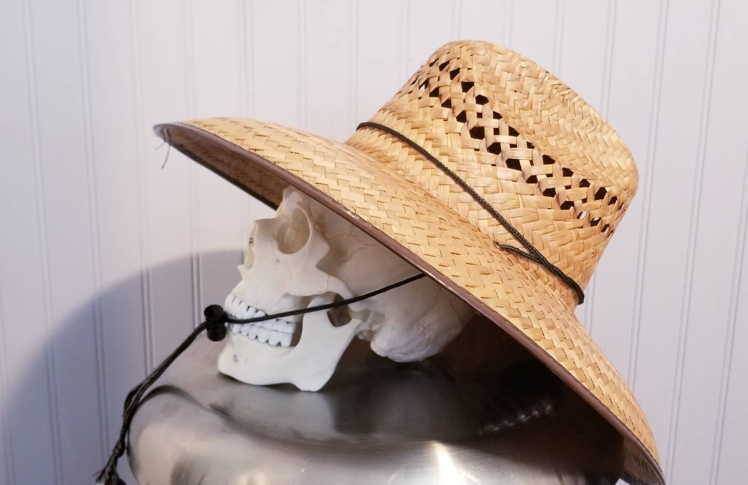 Fishermen/Gardening Brn. Straw VENTILATED!! hat with Adjustable strap, great for any activity under the sun, A must have!! brim size 5.3/4" - Image 6