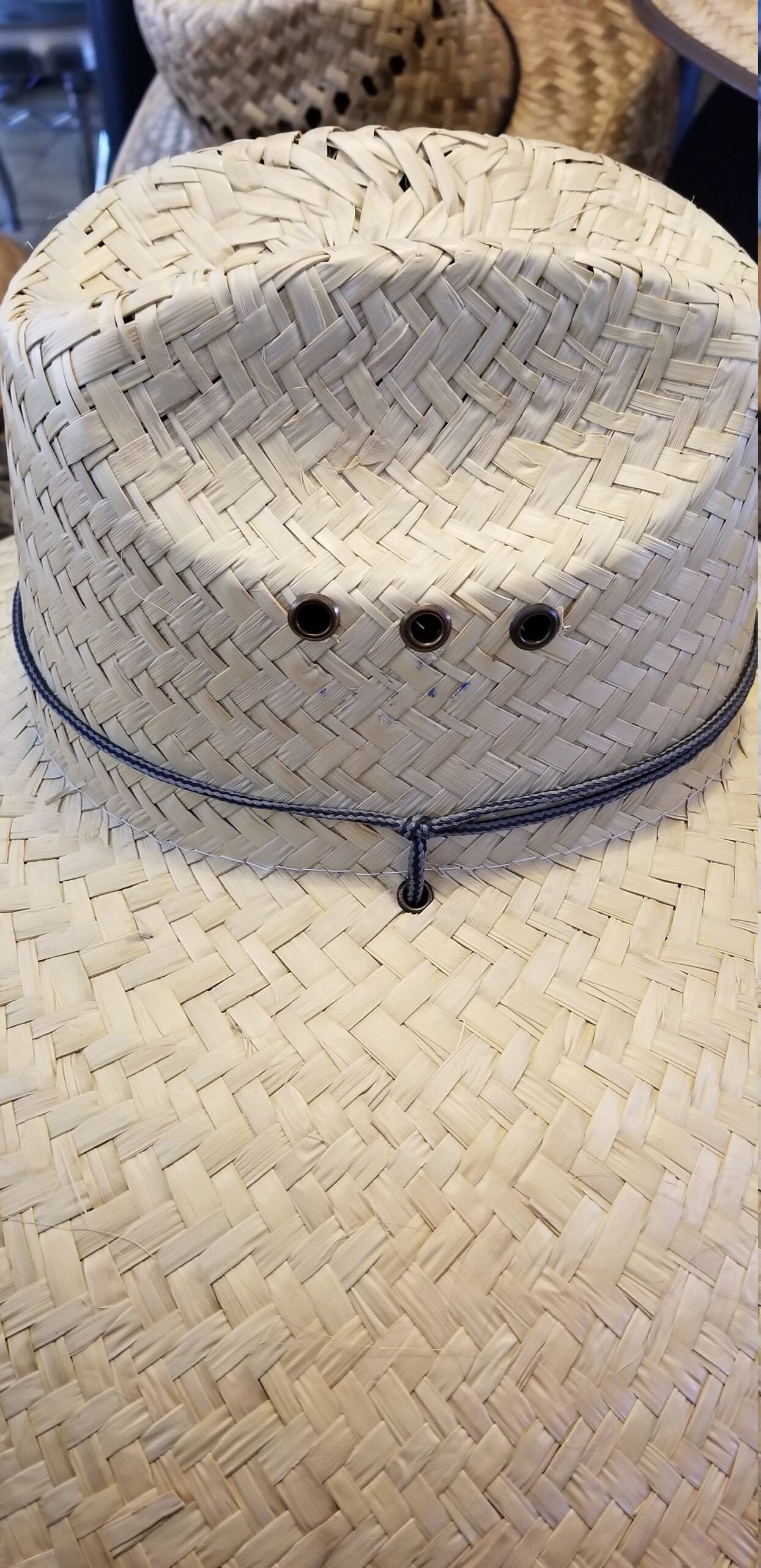Jumbo Straw hat Natural color maximum sun coverage approximately 21" x 21" great for anything under the sun, with a strap. head size 24" in - Image 13
