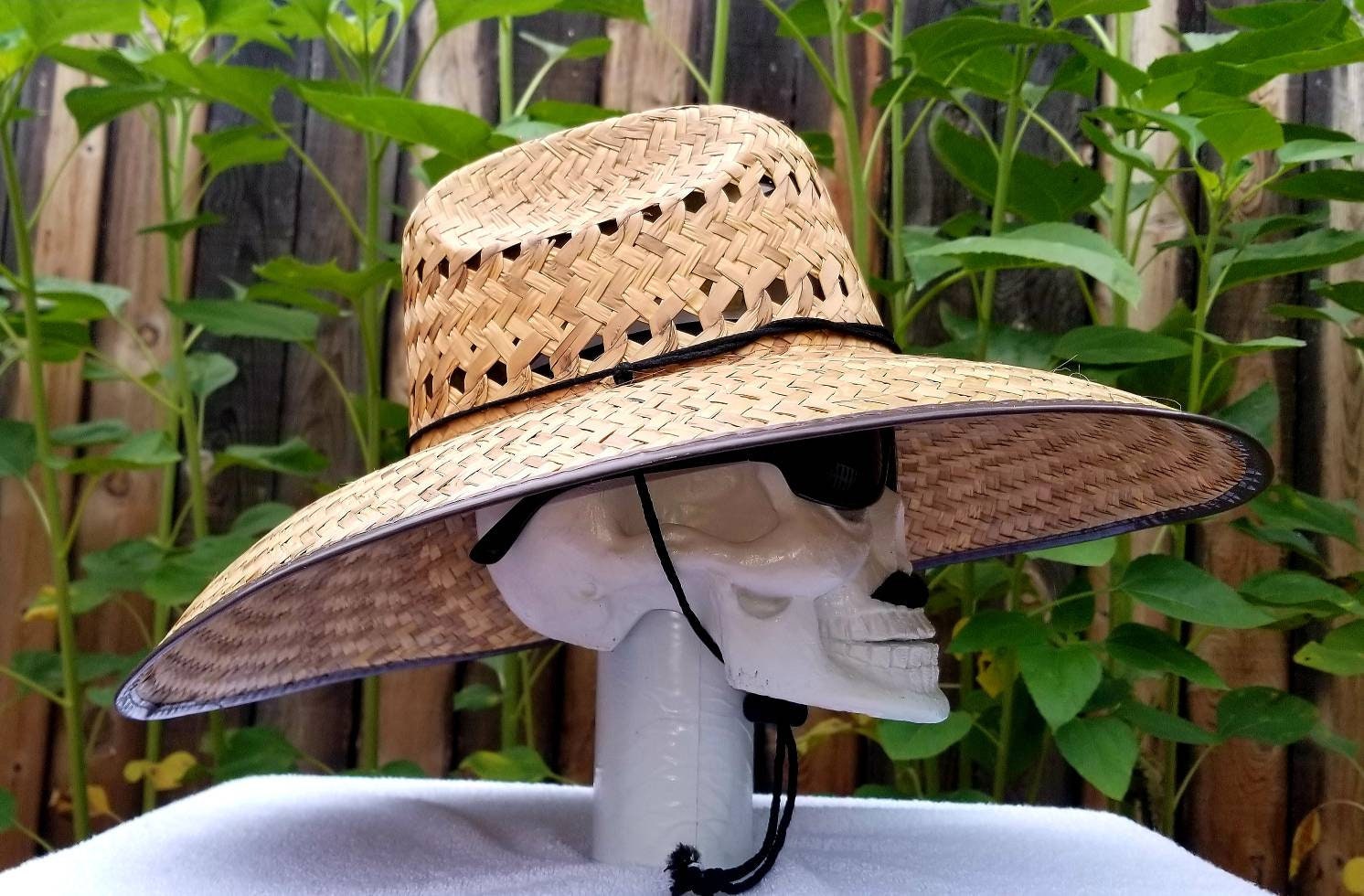 Fishermen/Gardening Brn. Straw VENTILATED!! hat with Adjustable strap, great for any activity under the sun, A must have!! brim size 5.3/4" - Image 8