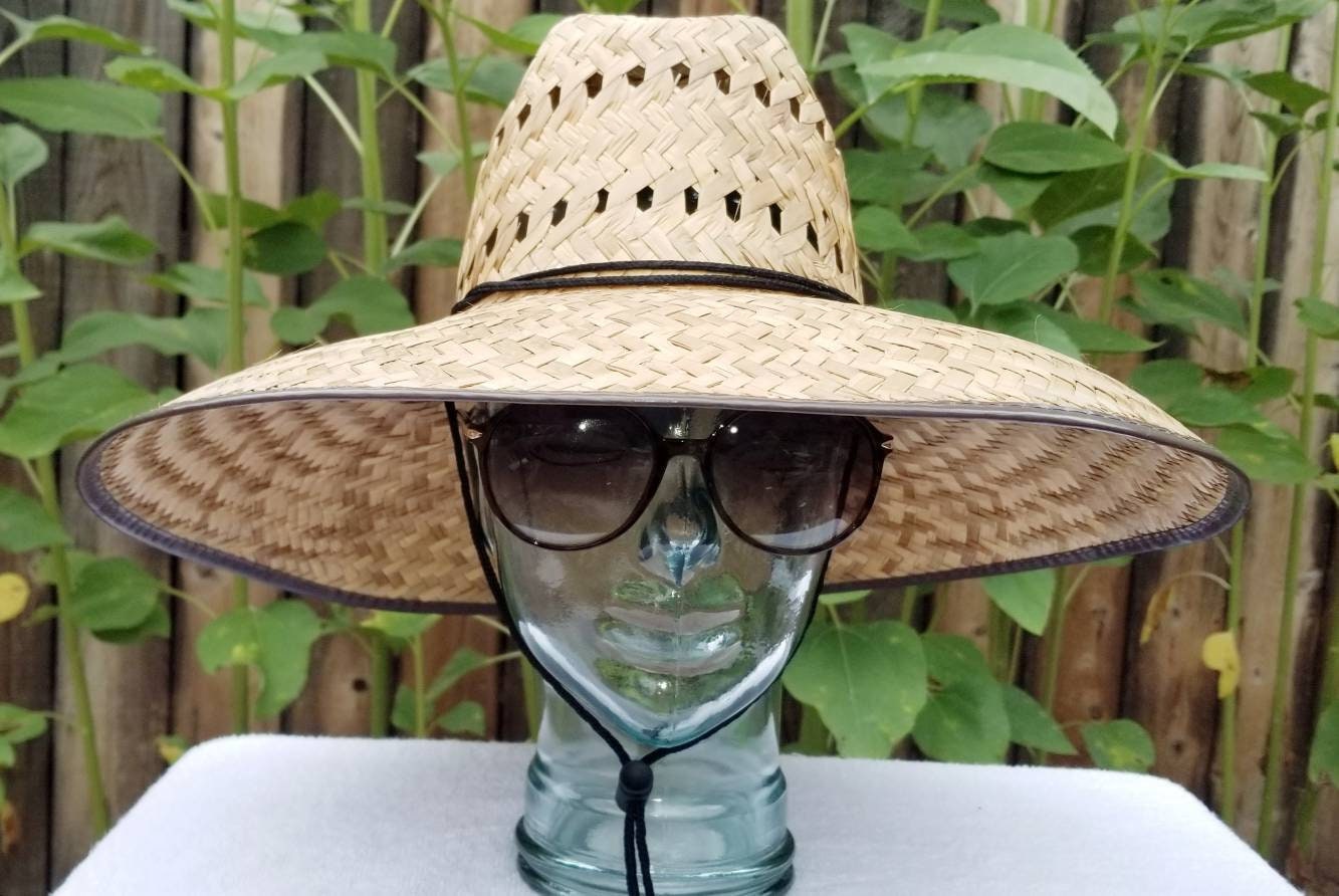 Ladies 18" brown Ventilated Gardening Straw Hat, handmade in Mex. authentic artisan, with an adjustable strap, great for any outdoor event - Image 7