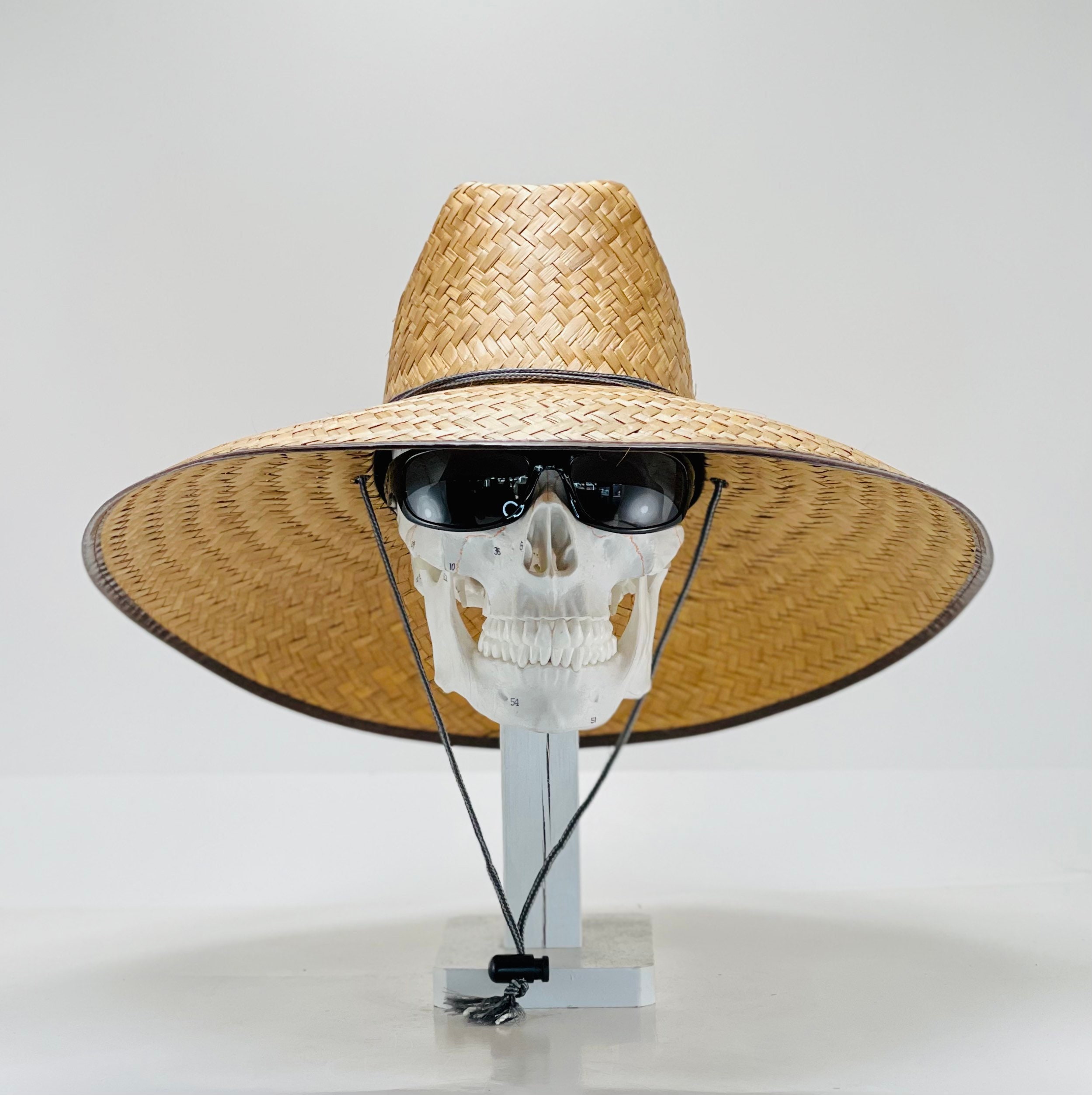 Gardening & Fishing Straw Hat, Brim size 5.75” in. inside circumference about 23” in. Overall hat size total sun coverage 19.5” x 17.5” in. - Image 4