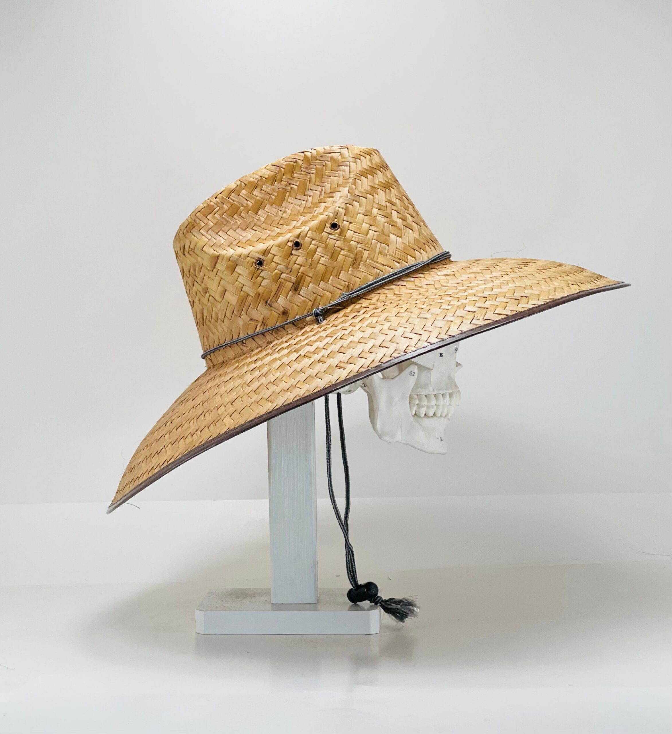 Gardening & Fishing Straw Hat, Brim size 5.75” in. inside circumference about 23” in. Overall hat size total sun coverage 19.5” x 17.5” in. - Image 3
