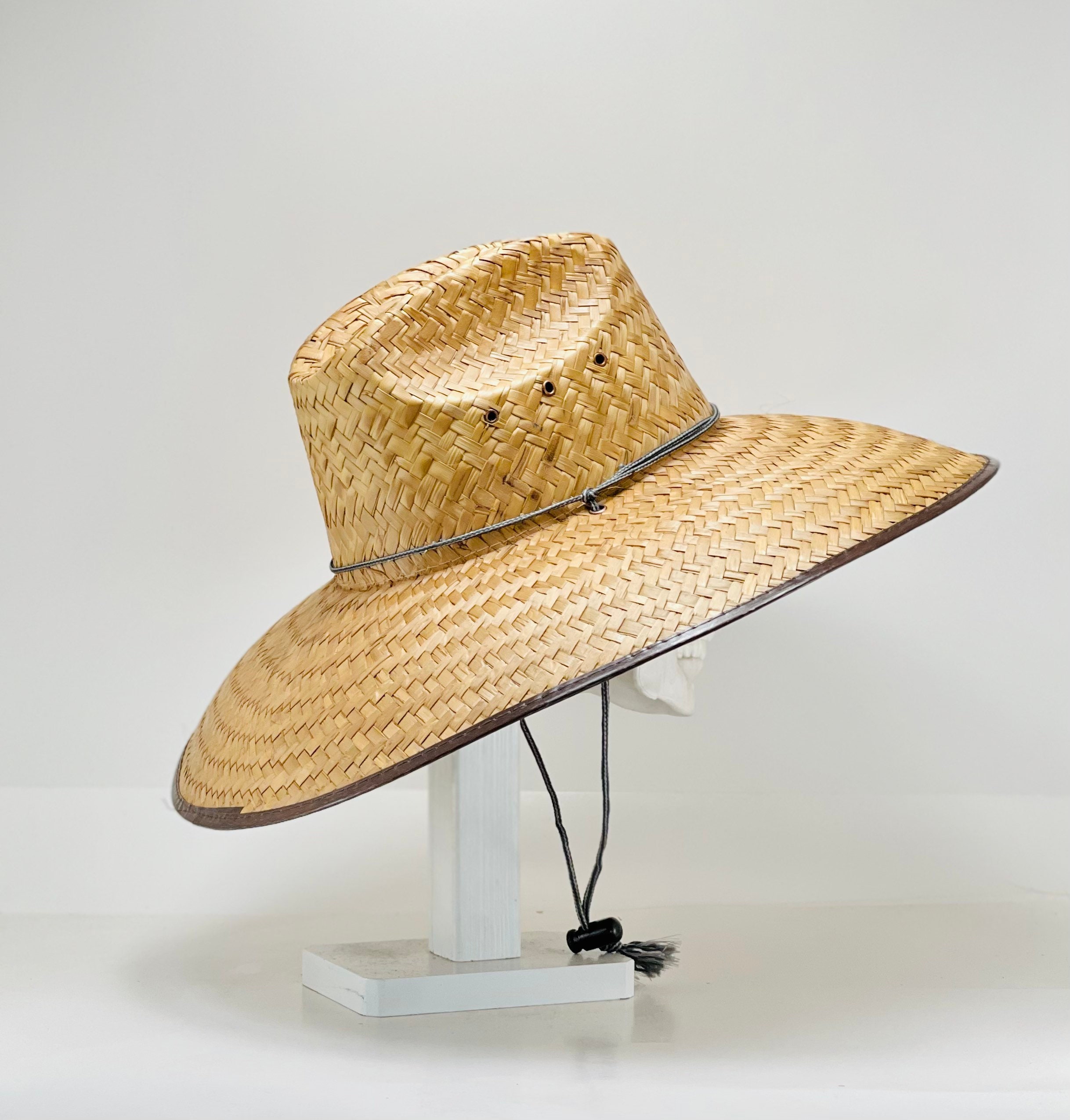 Gardening & Fishing Straw Hat, Brim size 5.75” in. inside circumference about 23” in. Overall hat size total sun coverage 19.5” x 17.5” in. - Image 5