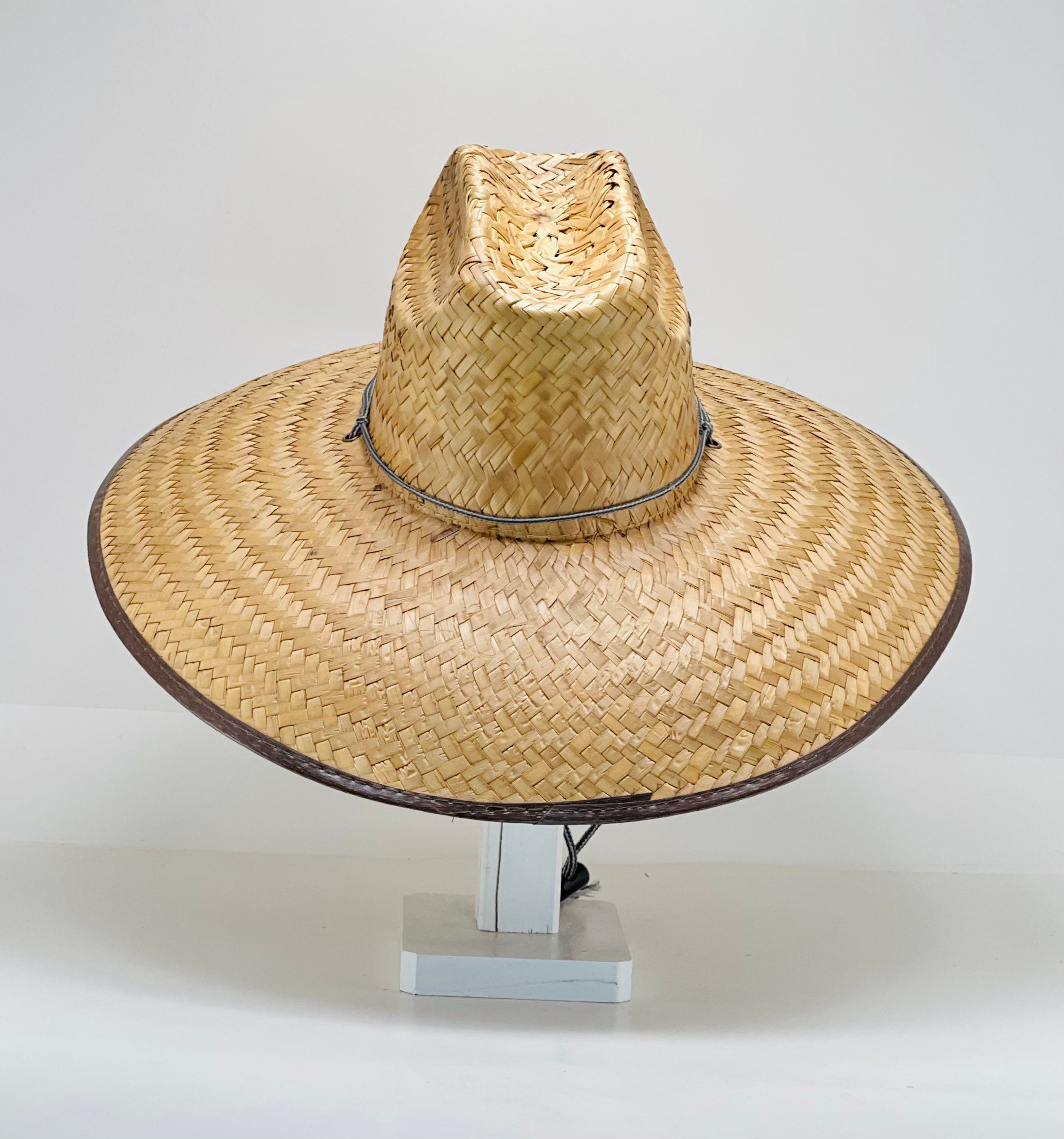 Gardening & Fishing Straw Hat, Brim size 5.75” in. inside circumference about 23” in. Overall hat size total sun coverage 19.5” x 17.5” in. - Image 6