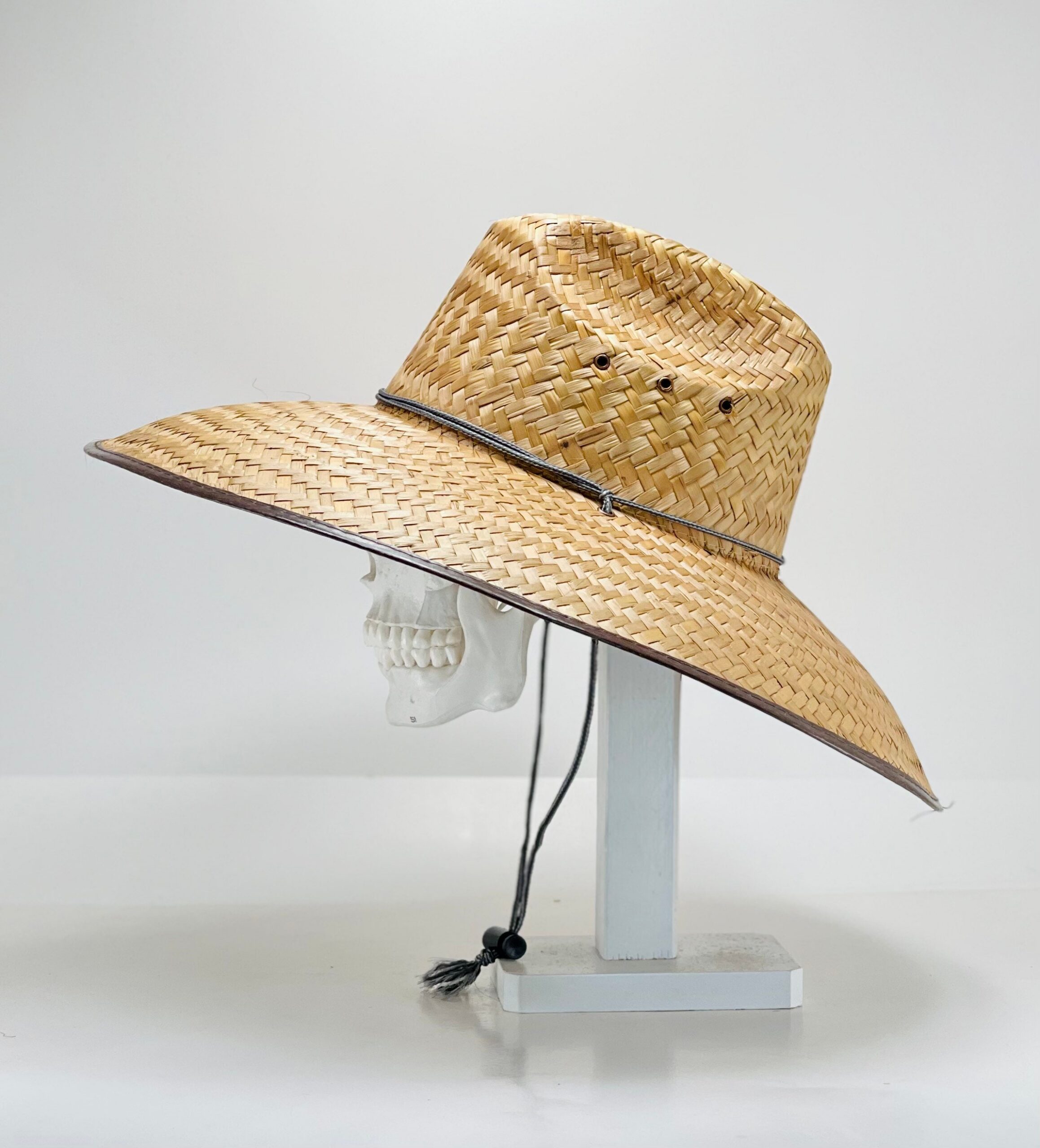 Gardening & Fishing Straw Hat, Brim size 5.75” in. inside circumference about 23” in. Overall hat size total sun coverage 19.5” x 17.5” in. - Image 2