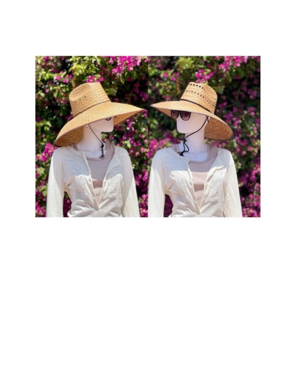 Sizzling Summer Sale! 2 Straw Hats Maximum Sun Protection! 1 Jumbo straw hat and 1 Ventilated gardening straw hat, UNISEX HATS! all Natural