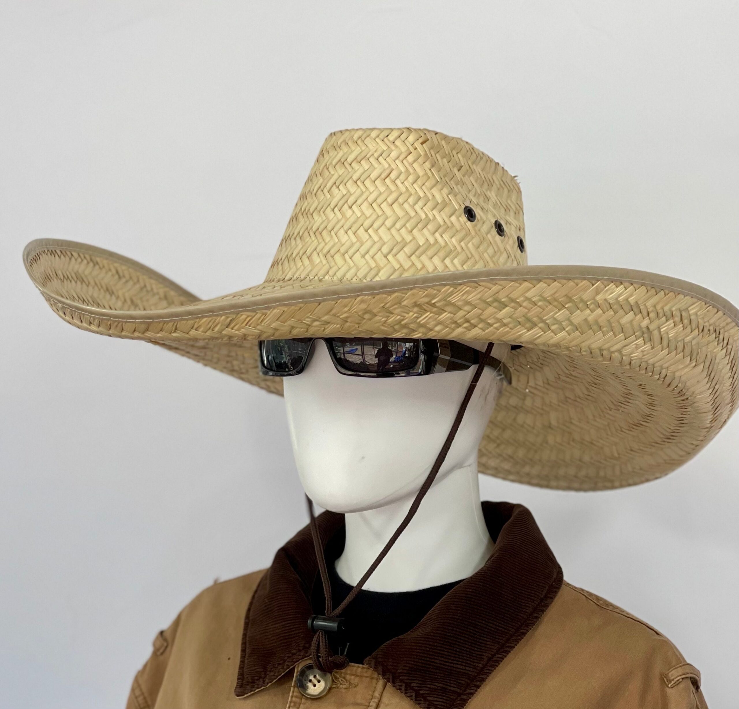 Grande Mega Ranchero Straw Hat, NATURAL Brim size about 7.50” in. inside circumference about 23.25” in. overall hat size about 23.5”x22” in