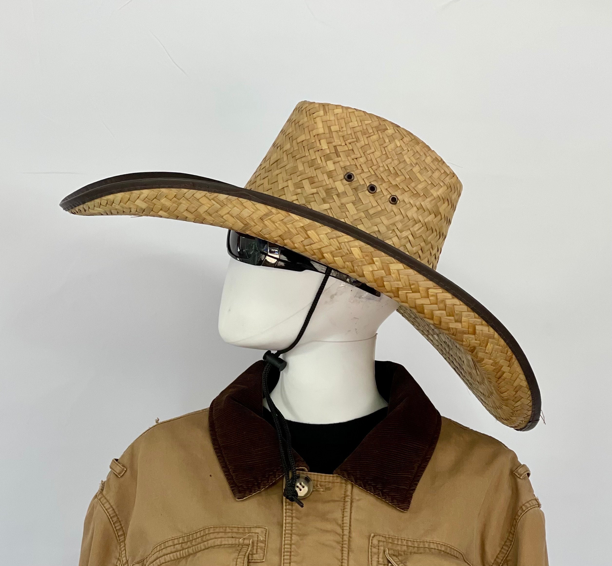Grande Mega Ranchero Straw Hat brown Brim size about 7.50” in. inside circumference 23" - 23.25”in. overall hat size about 23.5”x22” inches. - Image 9