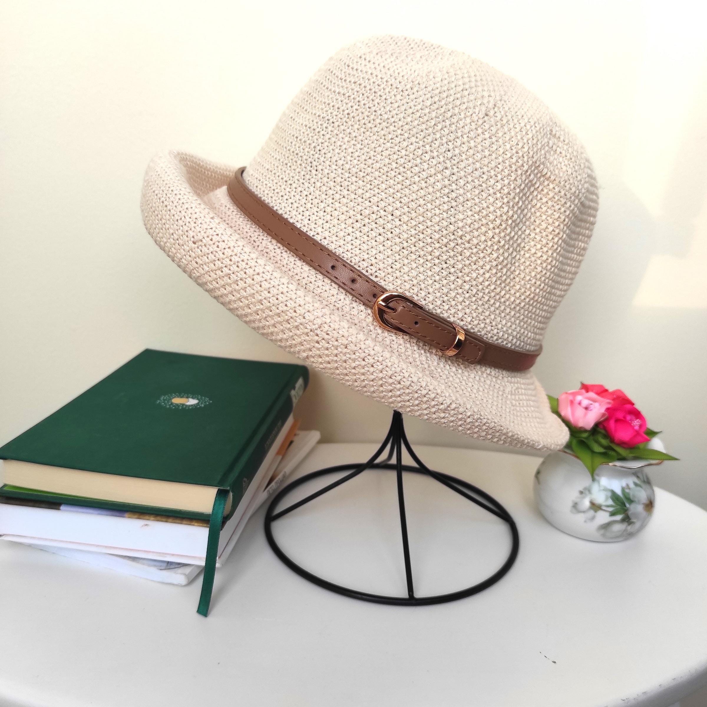 Cloche Hat Women, Summer Bowler Hat for Women, Fedora Hat Women, Rolled Brim Hat, Foldable Cotton Straw Mesh Hat, Summer Gift for Her - Image 5