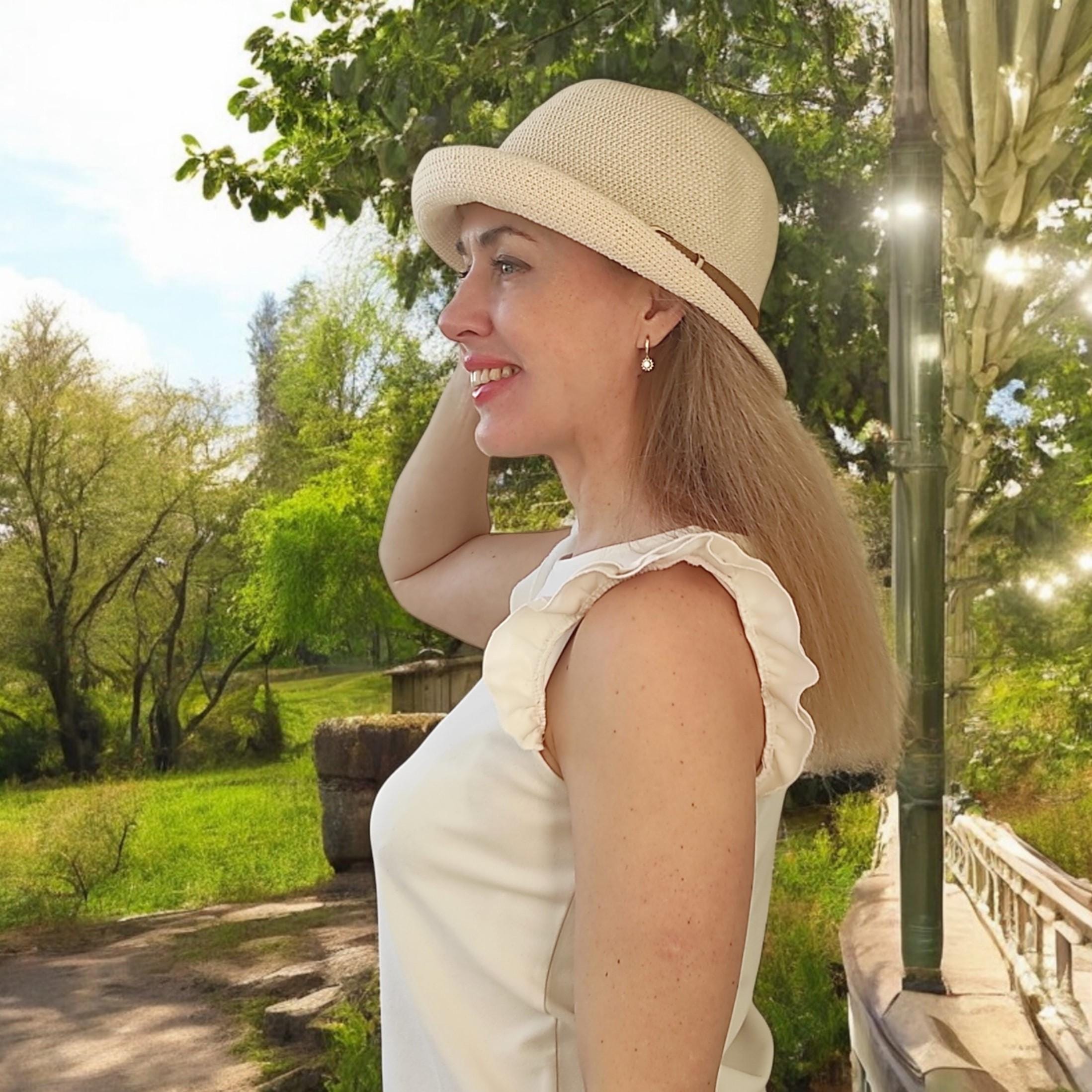 Cloche Hat Women, Summer Bowler Hat for Women, Fedora Hat Women, Rolled Brim Hat, Foldable Cotton Straw Mesh Hat, Summer Gift for Her - Image 10