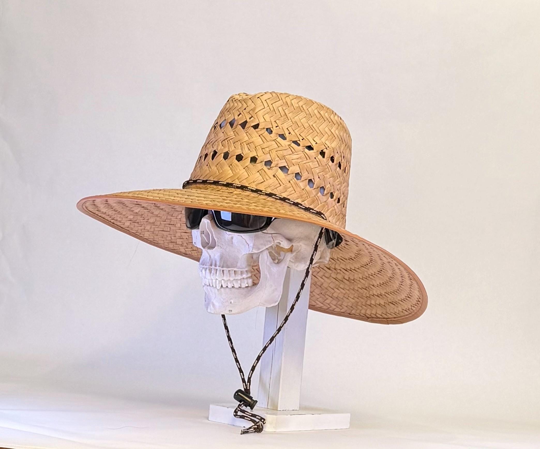 Ventilated Straw Hat, Fisherman Gardening Sun Protection, Adjustable Strap, 4.75-Inch Brim, TAN Edge. - Image 5