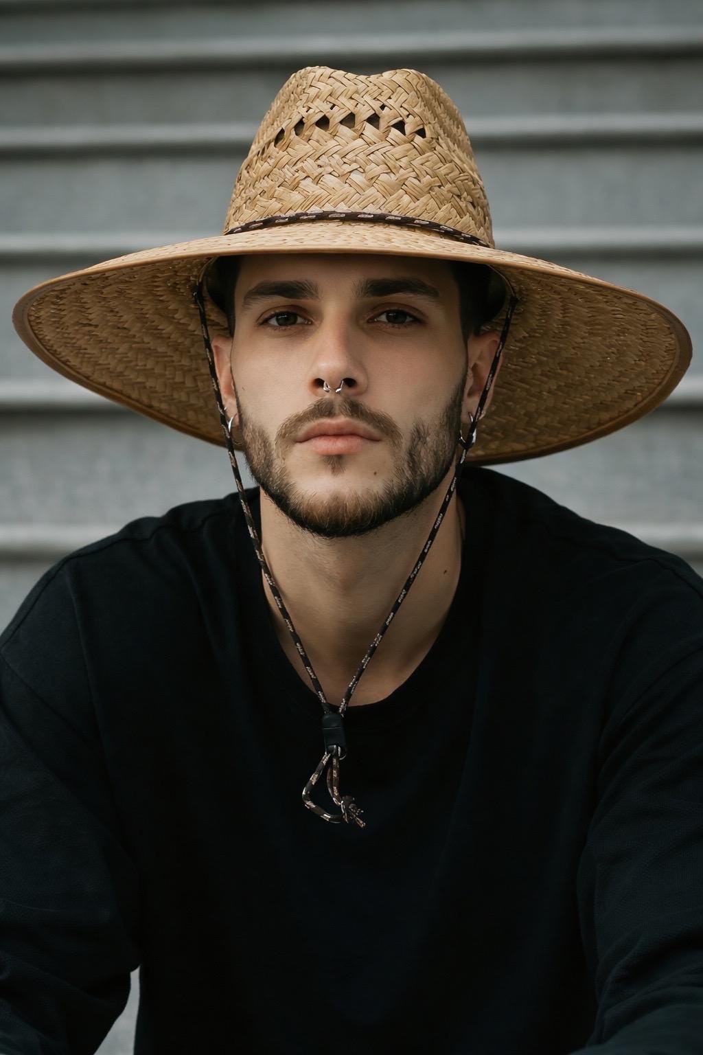 Ventilated Straw Hat, Fisherman Gardening Sun Protection, Adjustable Strap, 4.75-Inch Brim, TAN Edge. - Image 4