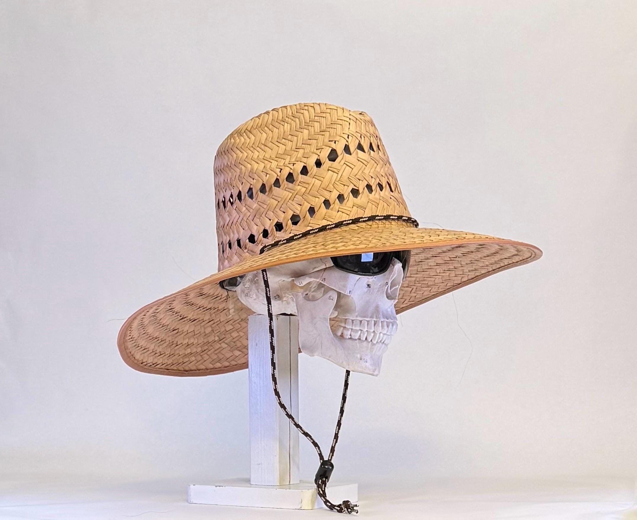Ventilated Straw Hat, Fisherman Gardening Sun Protection, Adjustable Strap, 4.75-Inch Brim, TAN Edge. - Image 6