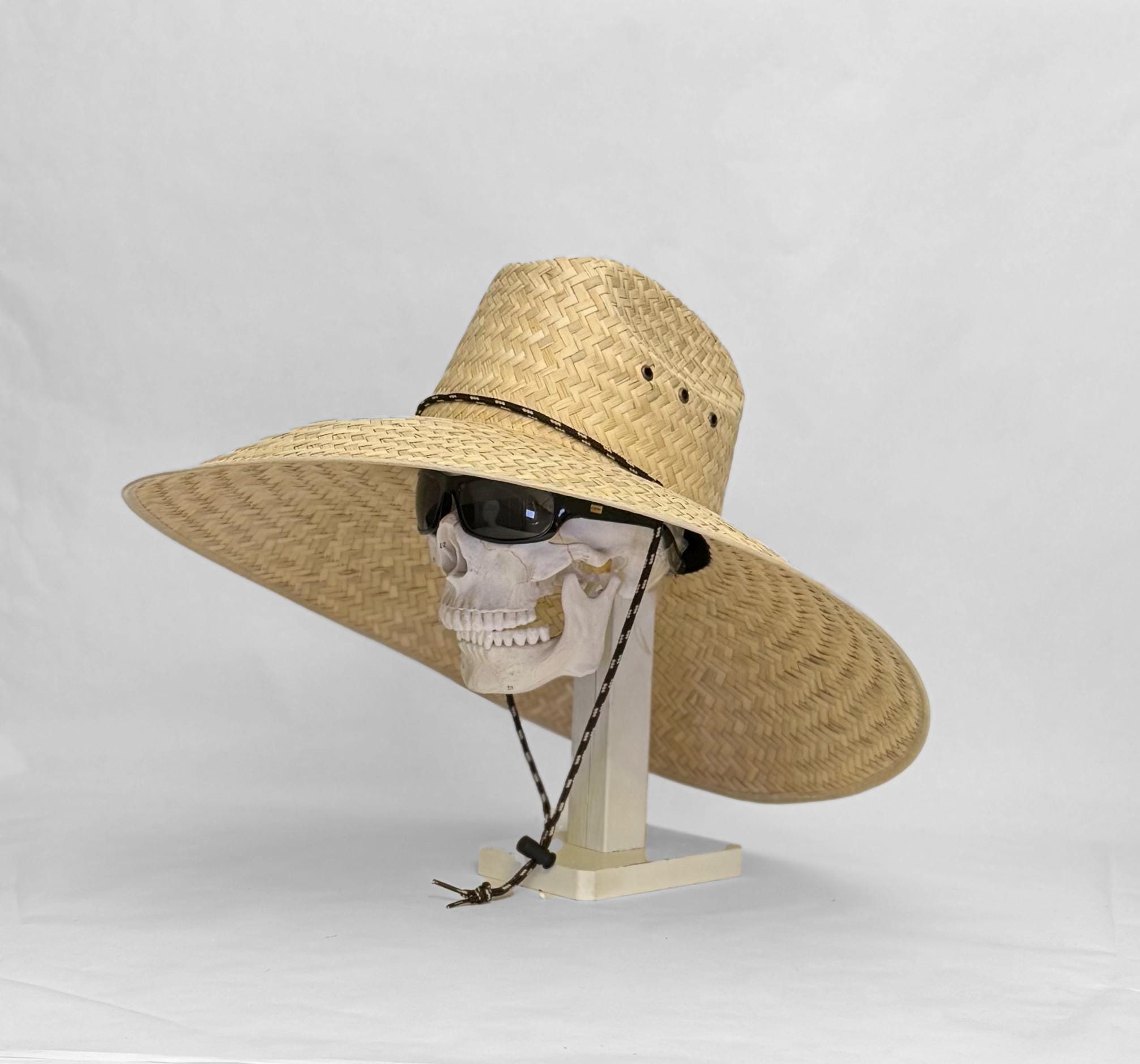 Jumbo Natural Straw Hat, Maximum Sun Protection! Large Brim 7" inches, size 60cm. or 24" inches, natural Grown, handwoven and made in Mexico - Image 7