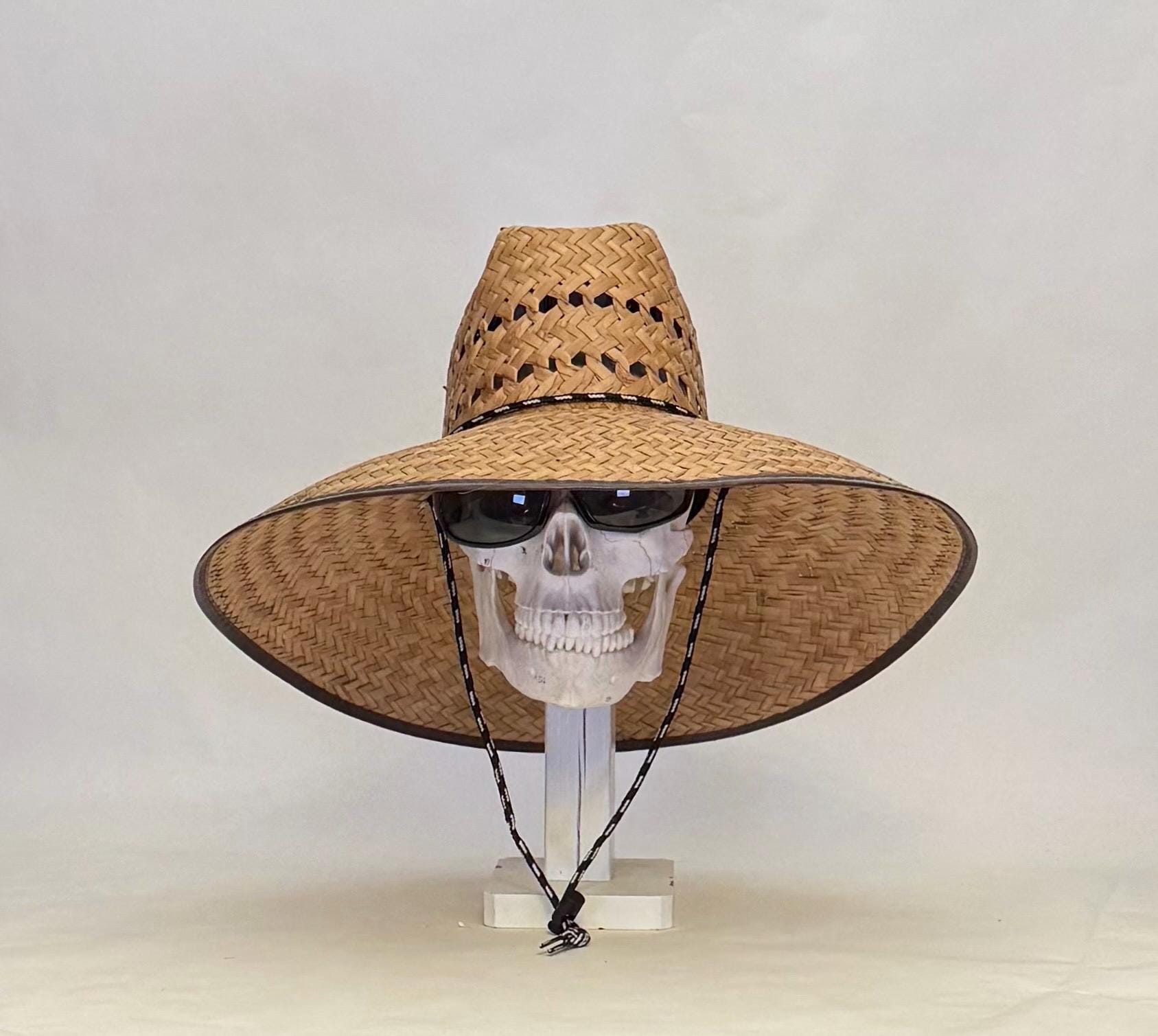Ladies 18" brown Ventilated Gardening Straw Hat, handmade in Mex. authentic artisan, with an adjustable strap, great for any outdoor event - Image 4