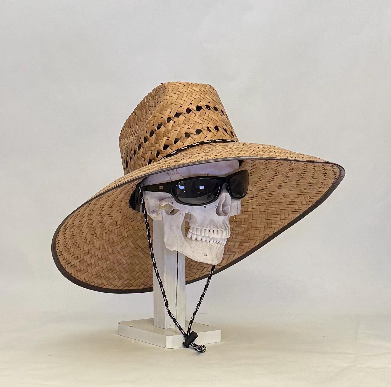 Ladies 18" brown Ventilated Gardening Straw Hat, handmade in Mex. authentic artisan, with an adjustable strap, great for any outdoor event - Image 2