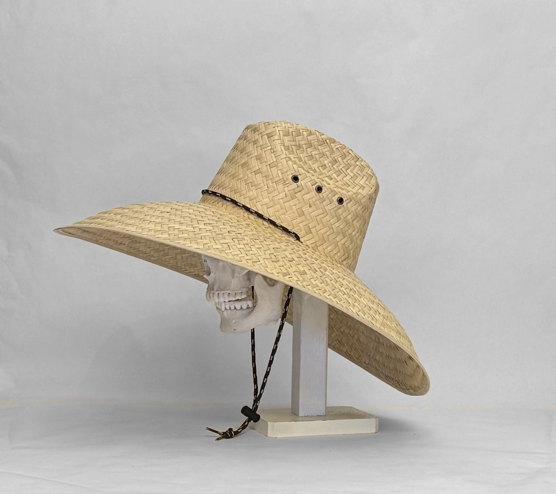Jumbo Natural Straw Hat, Maximum Sun Protection! Large Brim 7" inches, size 60cm. or 24" inches, natural Grown, handwoven and made in Mexico - Image 6