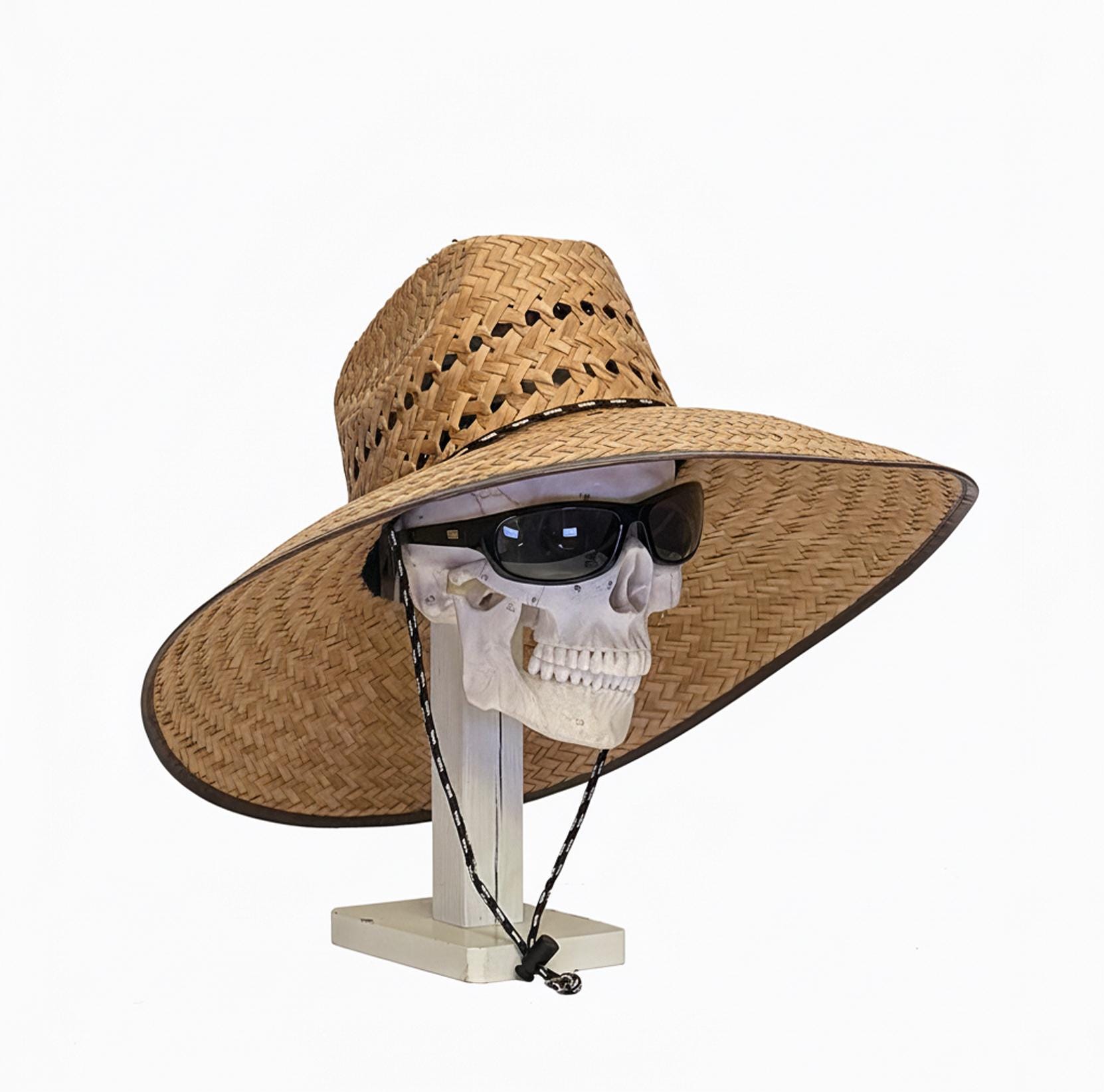 Ladies 18" brown Ventilated Gardening Straw Hat, handmade in Mex. authentic artisan, with an adjustable strap, great for any outdoor event - Image 3